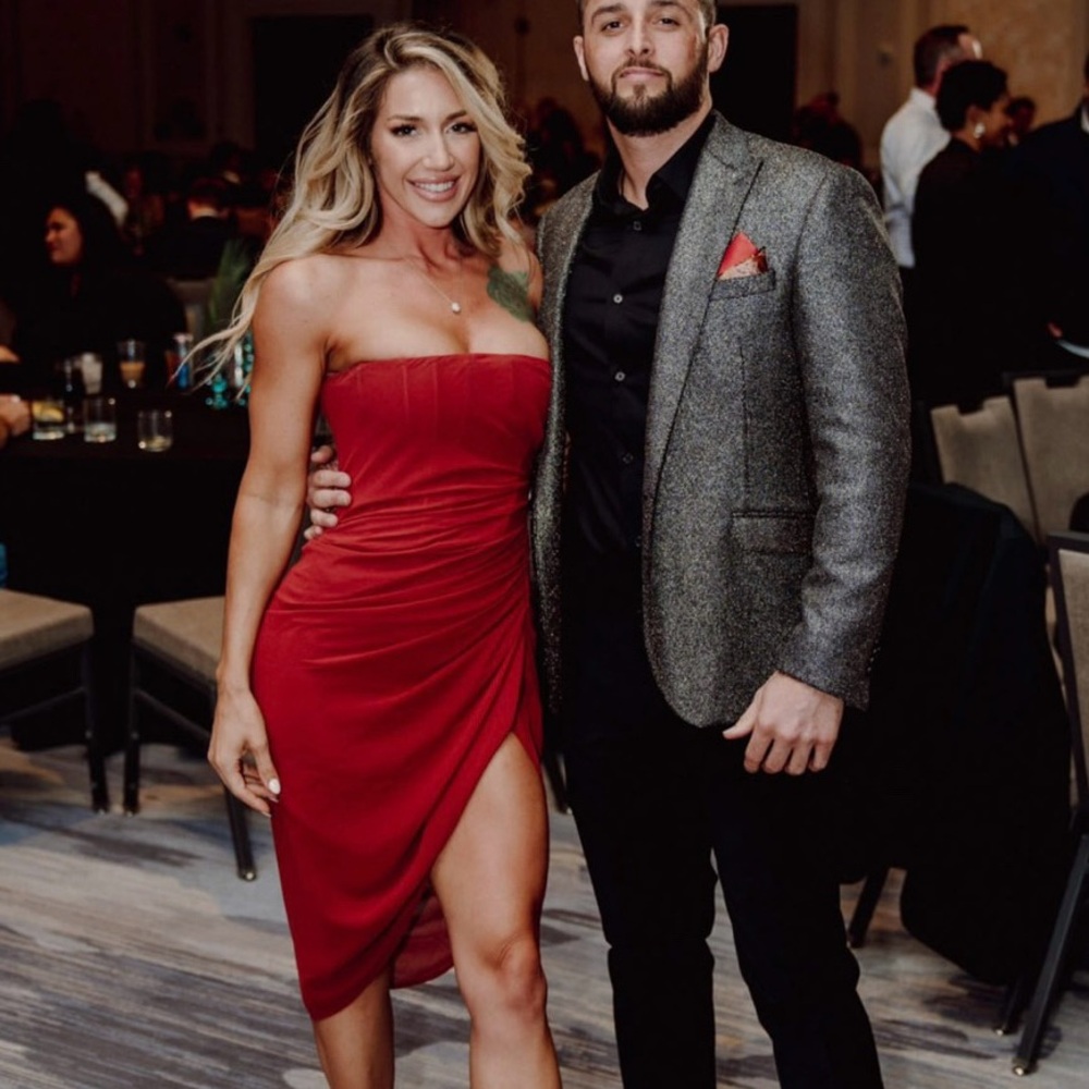 Oh Polly Valentina Midi Dress in Burgundy